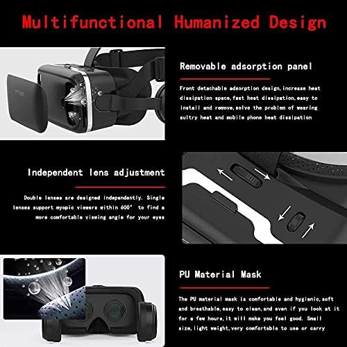 VR slušalice sa daljinskim upravljačem, HD 3D VR naočare virtuelna stvarnost slušalice za VR igre & amp ;3D filmovi, VR slušalice za iPhone/Android telefon kompatibilne 4,7-6 inča
