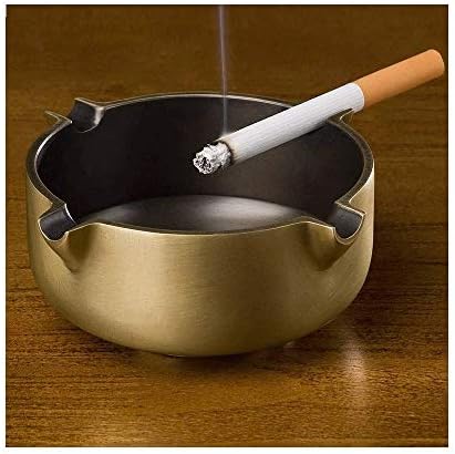 Shipt čvrst mesingana mala tabela za cigaretu pepeljara za unutarnju ili vanjsku upotrebu, držač pepela za pušače, zlomsko zlato mini pušenje pepela za pepelom za kućni uredski ukras