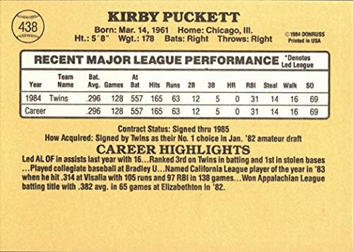 1985 Donruss Baseball 438 Kirby Puckett | Rookie kartica