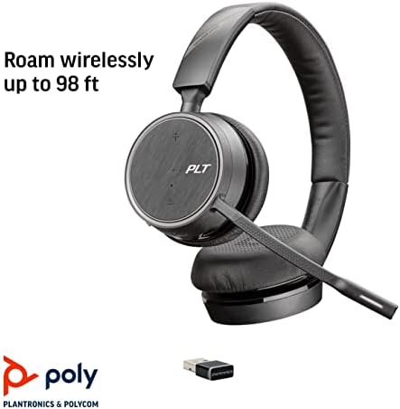 Poly Voyager 4210 Office Bluetooth mono slušalice, USB-C konektor na bazi, SoundGuard, mikrofonska ruka, funkcija dinamičkog isključivanja zvuka, Skype za posao, Microsoft timovi, crna, jedna veličina