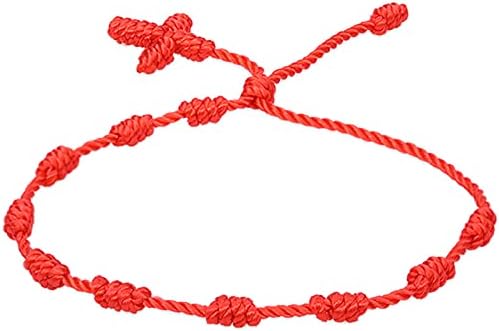 Šareni BLING 6kom pleteni crveni kabelski čvor narukvica Narukvica za zaštitu Podesiva Rainbow Strand nit