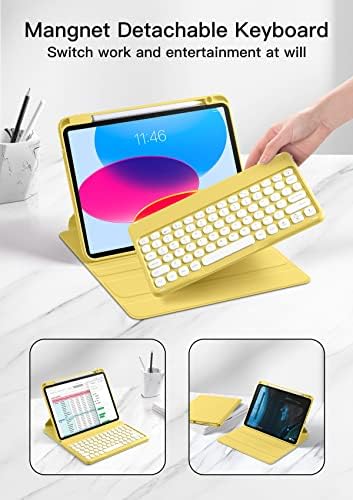 Laetass 360 rotirajući poklopac tastature za iPad 10.generacije 10,9 inča 2022,dizajn školjke