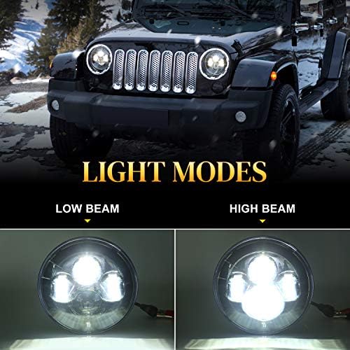 LX-LIGHT kompatibilan sa 2007-2018 Jeep Wrangler JK JKU, 7 okrugli LED farovi + 4 LED svjetla za maglu +