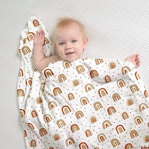 Bamboo Muslin Baby Swaddle deke, Ultra Meki organski pamuk prijemni pokrivači za dječake & djevojčice - veliki 47 x 47 inča, slatki printovi& jednobojni pokrivači za novorođenčad, 2 pakovanja