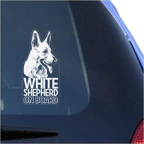 Bijeli njemački ovčar prozirna Vinilna naljepnica za prozor, dizajn umjetničkog ispisa pasa