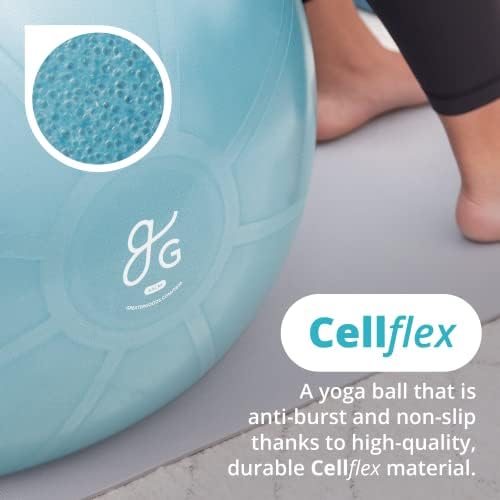 Greater Goods Lopta za vežbanje i prostirka za jogu - 75 cm Lopta za jogu za vežbanje, ravnotežu, stabilnost i trudnoću / podloga za vežbanje za fitnes, ravnotežu i stabilnost / traka za nošenje bez