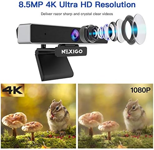 NexiGo N950 4k Web kamera sa 5x digitalnim zumom, 8.5 MP Sony Senor i dvostrukim Stereo mikrofonom,