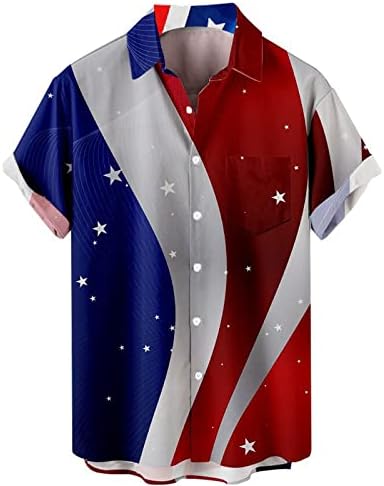 Visoke muške košulje muške moderne zastave za Dan nezavisnosti 3d Digitalna štampa personalizovane modne srednje košulje za