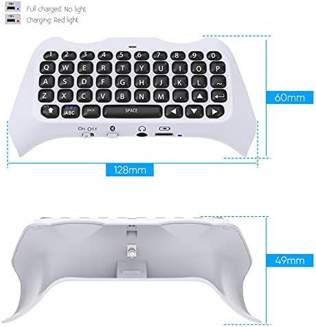 Tastatura kontrolera za PS5, bežična Qwerty tastatura Bluetooth 3.0 Mini punjiva tastatura Chatpad