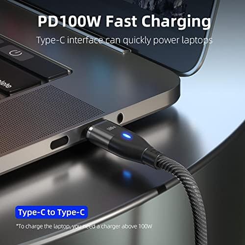 Boxwave Cable kompatibilan sa Gowin Android 10.0 tablet G10 - Magnetosnap PD AllPugk kabl, magnet PD 100W kabel za punjenje USB Type-C Micro USB - Jet crni