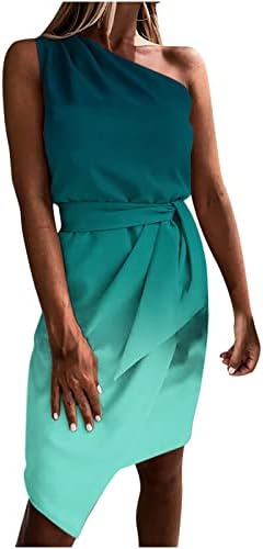 ISEXY Print Estetske ljetne haljine RELREGULARNE LATER HALTER kravata Dye Duljina koljena Žene s ramena za žene remen