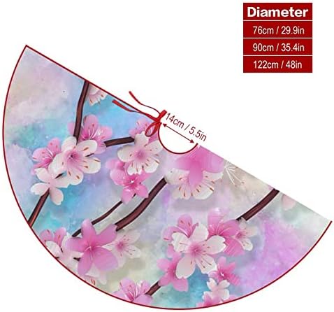 Hoamoya Colorful Flymingbird Božićna suknja Opružni suknje Spring Sakura Xmas Tree Mat za prazničnu