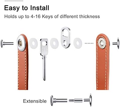 2 seta Kožni ključni organizator Kompaktni držač za ključeve preklopni džepni držač tastera do 16 tipki za