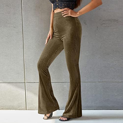 Prdecexlu Flare pantalone za žene Casual High Squik Trnjačka kontrola čvrste boje Palazzo hlače Soft Workging pantalone