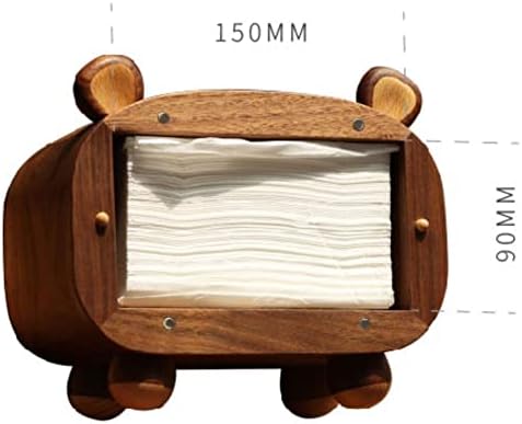 Poklopac kutije ZXLLO Bear tkiva, kutija za čačkalica Kreativna puna drvena Creative drvena kutija za salvete, medvjedi nos je kutija za čačkalica