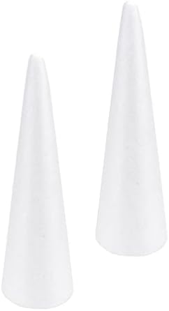 Yarnow White pjene konusi bijele zanatske kuglice 4 pakovanje pjene, češte pjene za diy zanate, božićne pjene pjene konusi