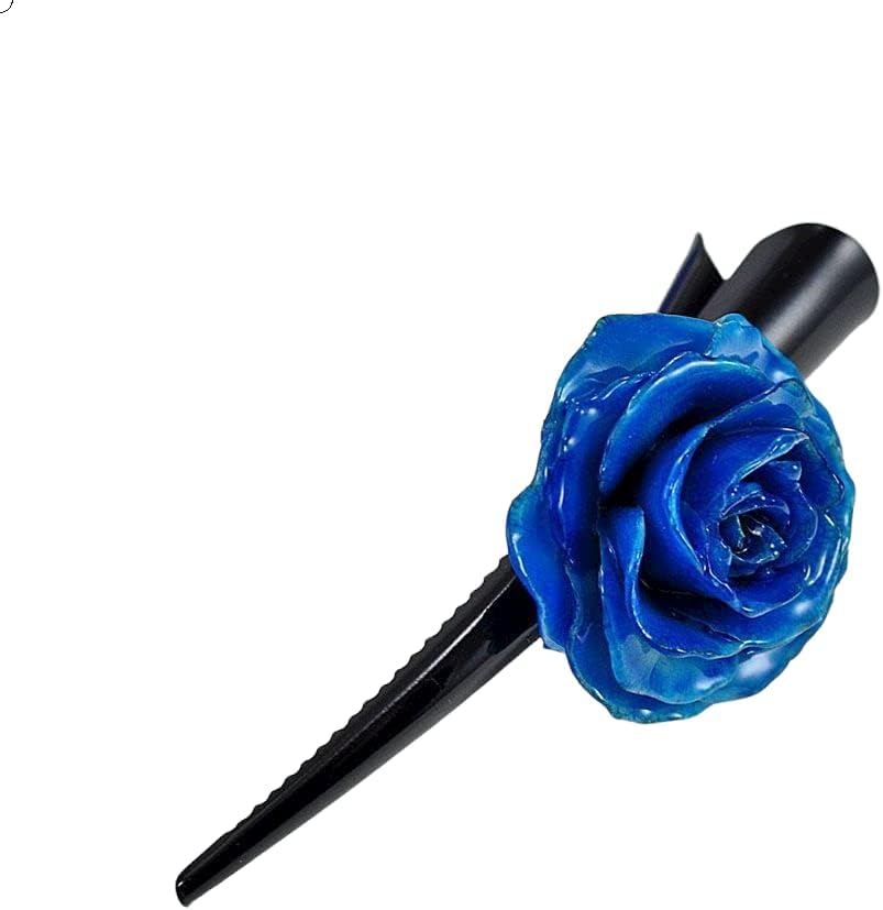Cvjetni tematski nakit, ruža cvjeta za kosu u tamnoplavoj boji