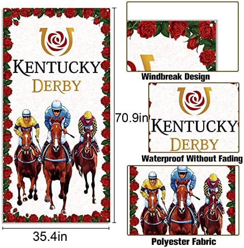 Kentucky Derby poklopac vrata Jockey Run for the Roses Banner Horse Racing party dekoracija Unutrašnja