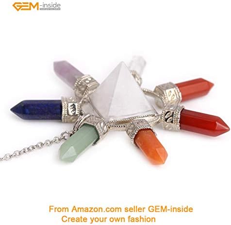 Gem-Insidinge Pyramid Natural Cluence Rock Kvarcni kristal 3,11 Dowing 7 Čakra Pendulum za dikrugen