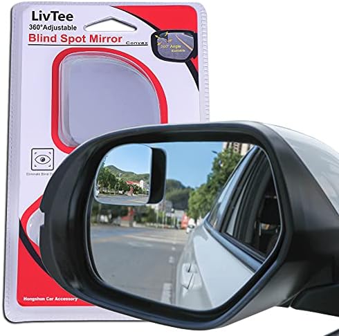 Livtee Blind Spot ogledalo, ventilator HD Glass Frameless Convex straga zrcalo sa širokim uglom podesivim štapićem za automobile SUV i kamioni, paket od 2