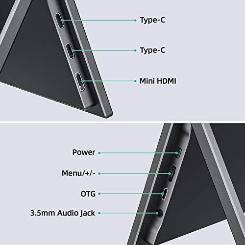 cocopar prijenosni Monitor – 2022 nadograđeni IPS HDR od 17,3 inča 72% sRGB FreeSync USB-C 1080P FHD prenosivi ekran za njegu očiju sa HDMI zvučnicima tipa C stalak za laptop PC Mac Surface Phone PS5 PS4 Xbox