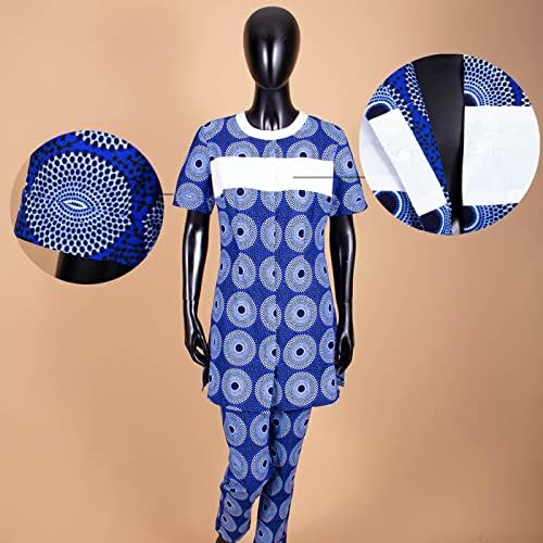 Afrička odjeća za ženske majice kratkih rukava i gaćice za ispis 2 komada set trenerke plus veličina Dashiki