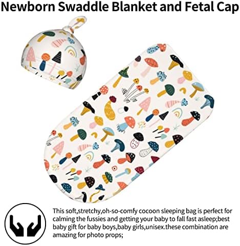 Bebe sa gljivama za bebe s kaputom set sa šeširom Swadles Up Novo rođeni mekani tranzicija Primanje pokrivača