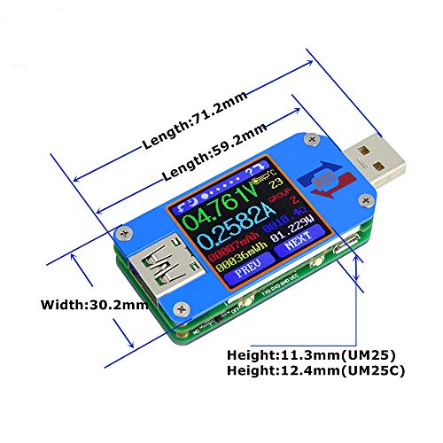 USB tester UM25C USB metar, napon Trenutni Bluetooth baterija Punjač Voltmeter Ammeter Multimetar