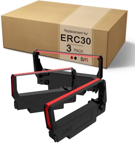 Boedcn 3 pakovanje kompatibilne trake zamena za ERC-30, ERC 30 34 38 B/R kompatibilnu traku koja se koristi sa Epson ERC30 ERC34 ERC38 NK506 štampačem