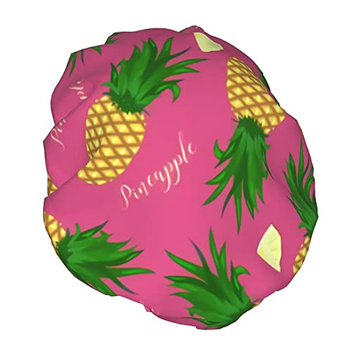 Kap za tuširanje Ljeto tropsko ananas kap za kapu s vodootpornim kapama za kosu dvostruki sloj lagani tuš kabine za žene muškarci djeca tinejdžeri
