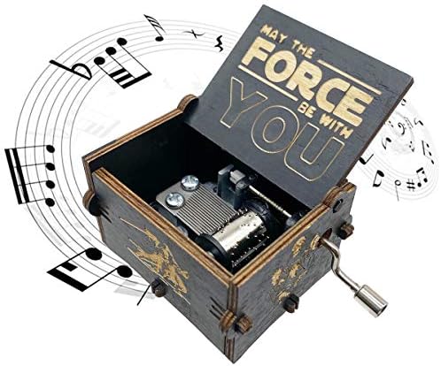 Star Wars Music Box, Drvena ručna ruka Uniquil Boxes Theme Starwars, Mini antički vintage Craft Laserski urezani ukrasi za božić, vjenčanje, valentine, rođendanski pokloni