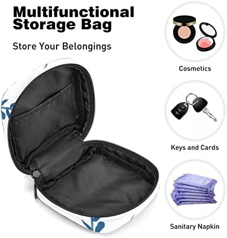 ORYUEKAN torba za čuvanje higijenskih uložaka, prenosiva menstrualna torba za žene i djevojčice torbica za menstrualne čašice, Pastorable Flower Blue Floral
