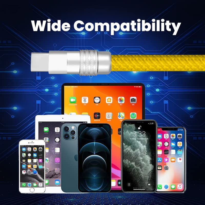 Bucmast Rainbow šareni bucmast kabel trajni najlonski pleteni kabel USB tipa C kabel za mobitele, Android uređaje i više, narandžasta, tip-c, 6,6 ft