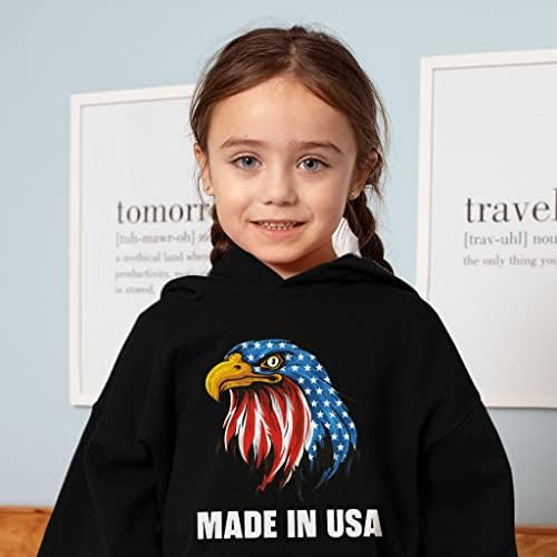 Napravljen u SAD-u Eagle Toddler Hoodie - orao dukserice s kapuljačom, kapuljač s kapuljačom - Grafička dječja kapuljača
