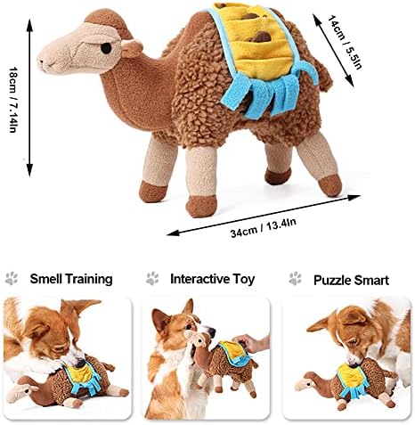 Duuclume pasa Squaky punjene igračke, teške igračke za plišane kamile za zube, neuništive igračke za pse za agresivno, IQ trening zagonetke za slaganje za srednje i velike pse