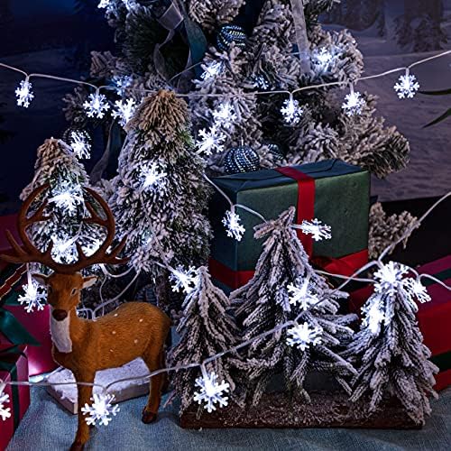 BUCLA 2 pakovanja božićne žice za snježne pahulje svjetla za unutarnju vanjsku dekoru, vodootporna