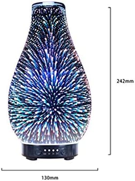 Qffl mirisne lampe 3D difuzor vatrometnim staklenim aromom s šarenim LED lampicama ultrazvučni hladni maglica Aroma ovlaživač za dar starca i dječije sobe