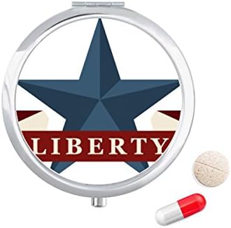 Pentagram Liberty Slogan America Country City Kutija Za Pilule Džepna Kutija Za Skladištenje Lijekova Dozator Kontejnera