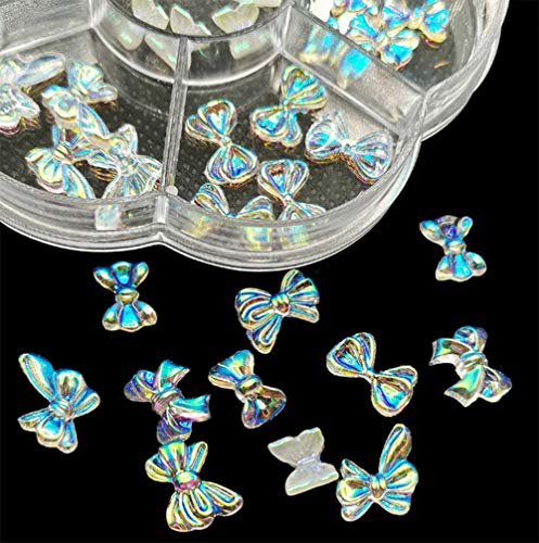 AKOAK 1 kutija holografski leptir akril za nokte 3D Leptir za nokte, djevojka Nail Art Deco Charm, DIY Dazzle luk Nail Art Deco Accessories
