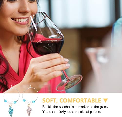 Ushobe jezičke u boji 12kom Party Glass privjesak Conch Charm Glass cup prsten dekorativne naljepnice