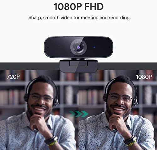 BLOOTH 1080p Web kamera sa autofokusom, Web kamera za Streaming računara sa Stereo mikrofonima za Video pozive, rotirajuća USB web kamera sa širokougaonim Full HD snimanjem