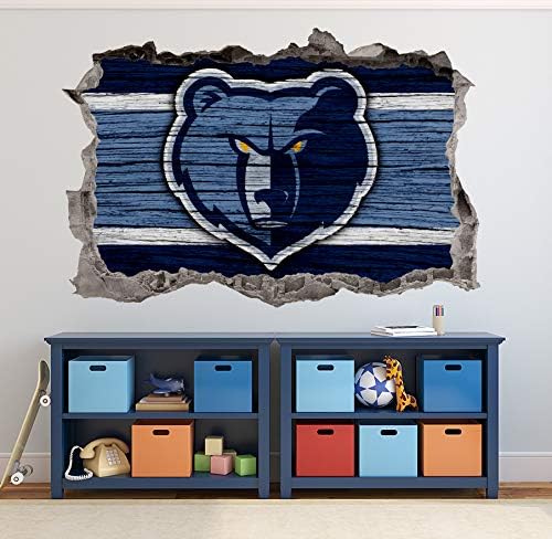 Košarka Memphis Team zid naljepnice Art 3D razbio običaj Fan Grizzlies zid dekor spavaća soba garaža prijenosni vinil zid naljepnice poklon WL192