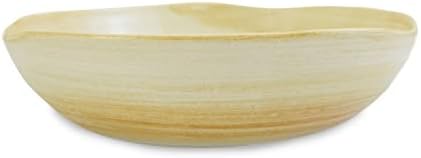 RORO keramički kamen smeđu rustično ručno rađene okrugle supe i posluživanje posuda, 7 inča x 2