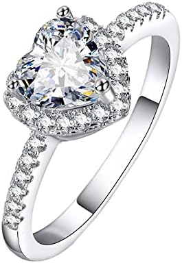 925 sterling srebrni dijamantski srčani prsten za žene simulirani dijamantski angažman prsten obećavaju