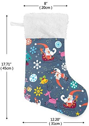 Pimilagu Slatki Božićni Djed Mraz i jeleni Božićne čarape 1 paket 17.7 , viseći čarape za božićnu ukrasu