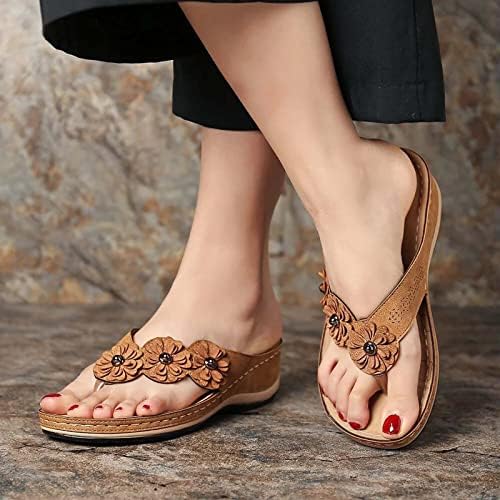 Papuče za ženske lučne podrške ortopedske slajdove modne cvjetne ljetne casual klina sandale flip flop majčin