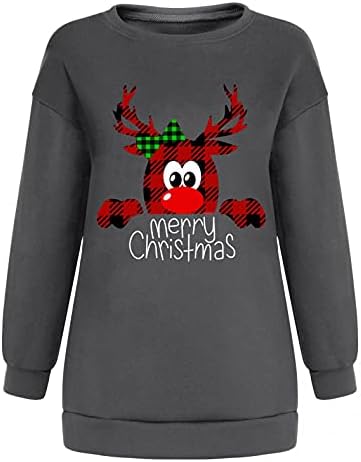Aihou majice s dugim rukavima za žene, ženski božićni casual slatki ispisani zbori pulover Top
