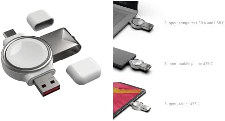 ZEDA prijenosni punjač za Apple Gledajte USB C & USB a IWATCH punjač 2 u 1 magnetni bežični