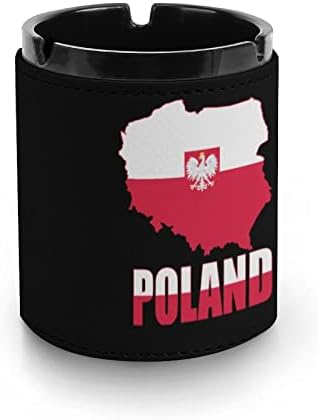 Poljska Karta Zastava za zastavu Kožni pepeljara Prijenosni ladica za pepeo Dekorativni pepeo za kućnu kancelariju