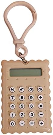 Mali kalkulator Slatki keksi oblik 8-znamenkasti džepni kalkulator sa brojanjem privjesaka Jednostavno za čitanje odličnog LED velikog ekrana Khaki